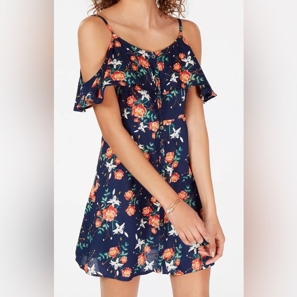 ROXY
Juniors' Hot Spring Streets Cold-Shoulder Dress, size XL. - Picture 8 of 8